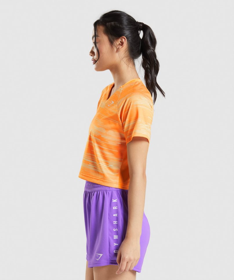 Women's Gymshark Sport Midi T-Shirts Orange | CA 0D13N5